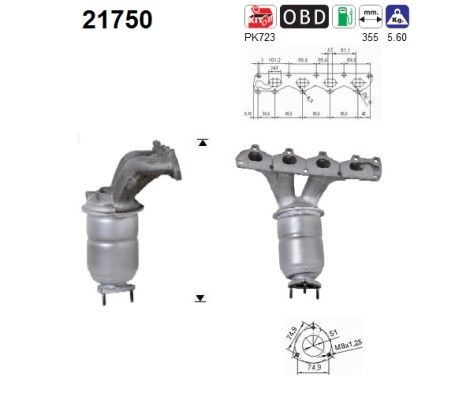 AS Catalytic converter Article number: 21750 cheaply