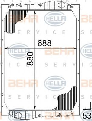 HELLA Køler, motorkøling Varenummer: 8MK 376 726-571 billige
