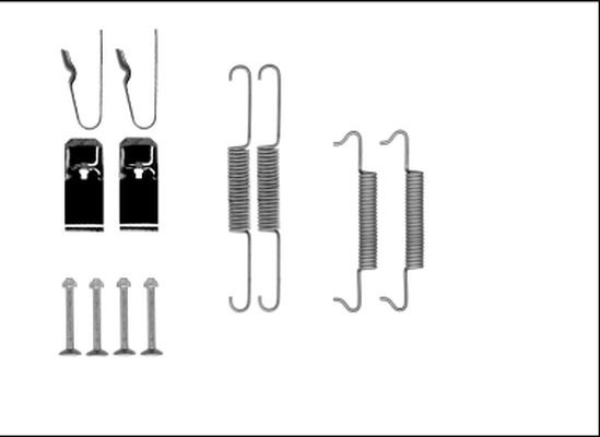 HELLA 8DZ 355 206-131 Lisakomplekt, seisupiduriklotsid GRAND CHEROKEE 4.7 V8 4x4 220 HP Bensiin 2005