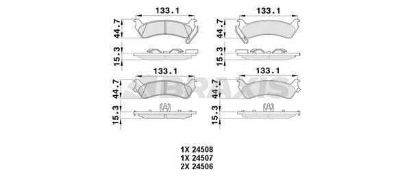 BRAXIS Brake pad set Article number: AB0497 cheaply