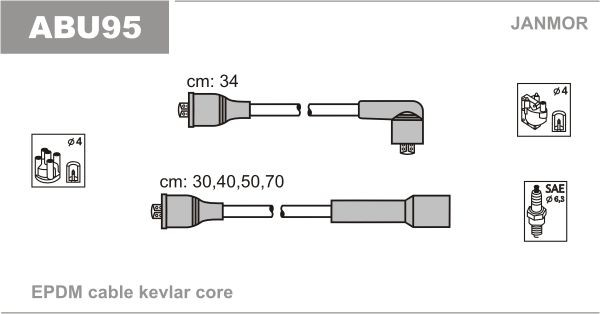 JANMOR Ignition Cable Kit Article number: ABU95 cheaply