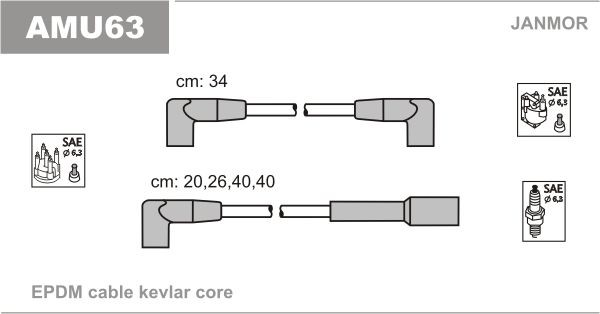 JANMOR Ignition Cable Kit Article number: AMU63 cheaply