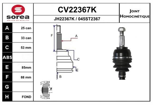 EAI Joint kit, drive shaft Article number: CV22367K cheaply