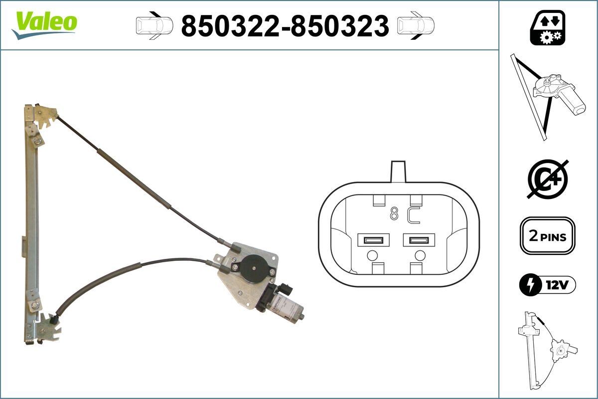 VALEO Lève-vitre UGS: 850322 à bon prix