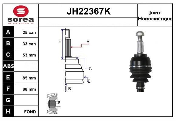 SNRA Joint kit, drive shaft Article number: JH22367K cheaply