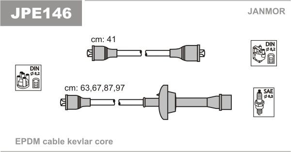 JANMOR Ignition Cable Kit Article number: JPE146 cheaply