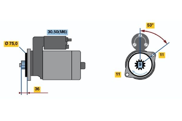 BOSCH Starter motor Article number: 0 986 020 461 cheaply
