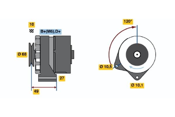 BOSCH Generaator Artikli number: 0 986 031 460 soodsalt