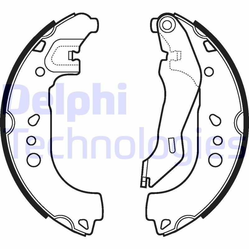 DELPHI Brake Shoe Set Article number: LS2107 cheaply