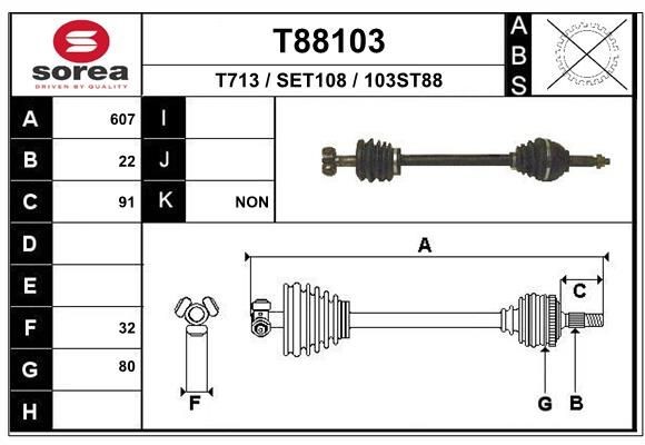 EAI Drive shaft Article number: T88103 cheaply