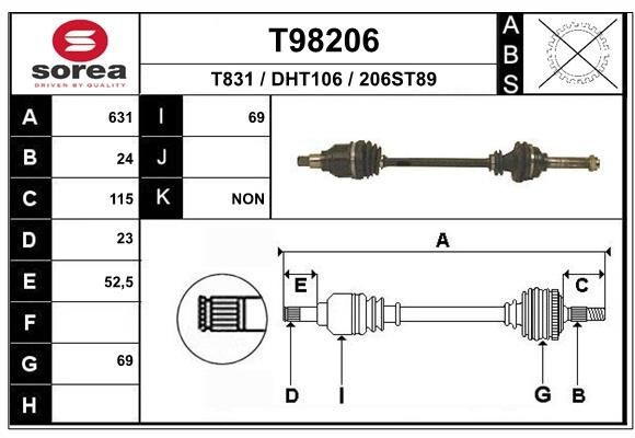 EAI Drive shaft Article number: T98206 cheaply