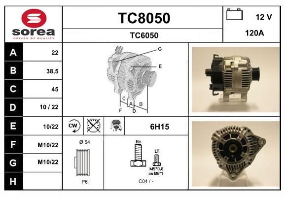 SNRA Alternator Article number: TC8050 cheaply