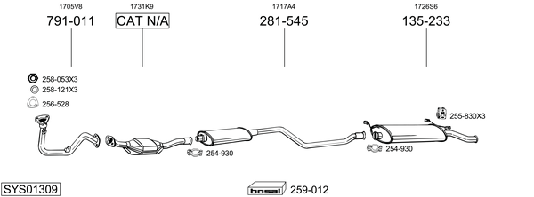 BOSAL Rear silencer Article number: 177-113 cheaply