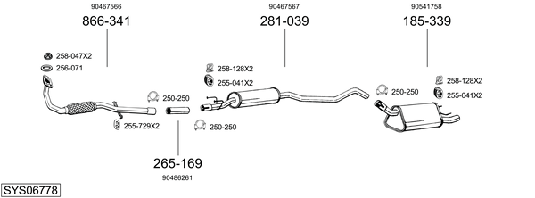 BOSAL Middle silencer Article number: 280-823 cheaply
