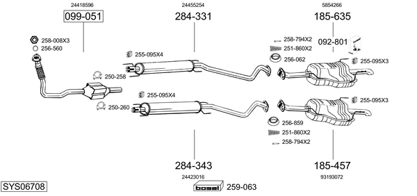 BOSAL Middle silencer Article number: 283-165 cheaply