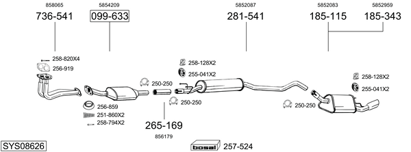 BOSAL Exhaust Pipe Article number: 788-283 cheaply