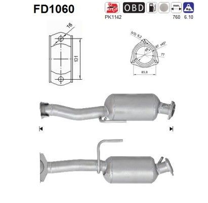 AS Diesel particulate filter Article number: FD1060 cheaply