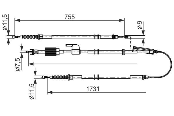 BOSCH Hand brake cable Article number: 1 987 482 804 cheaply