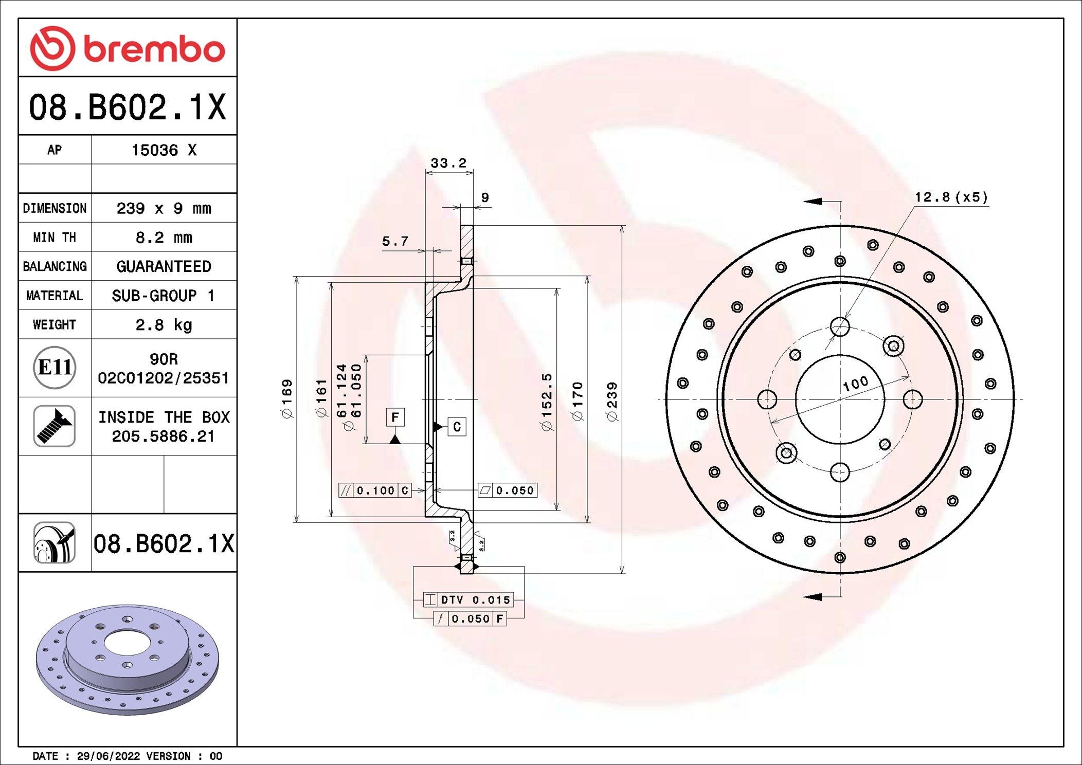 BREMBO Bremseskive Varenummer: 08.9081.31 billige