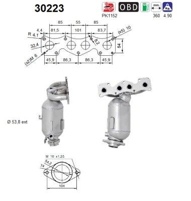 AS Catalytic converter Article number: 30223 cheaply
