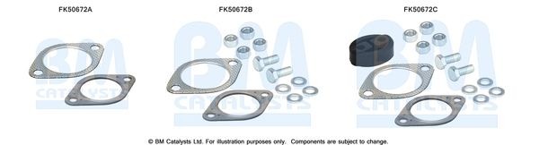 BM CATALYSTS Mounting Kit, exhaust pipe Article number: FK50672 cheaply