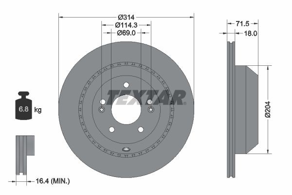 TEXTAR Brake disc Article number: 92300803 cheaply