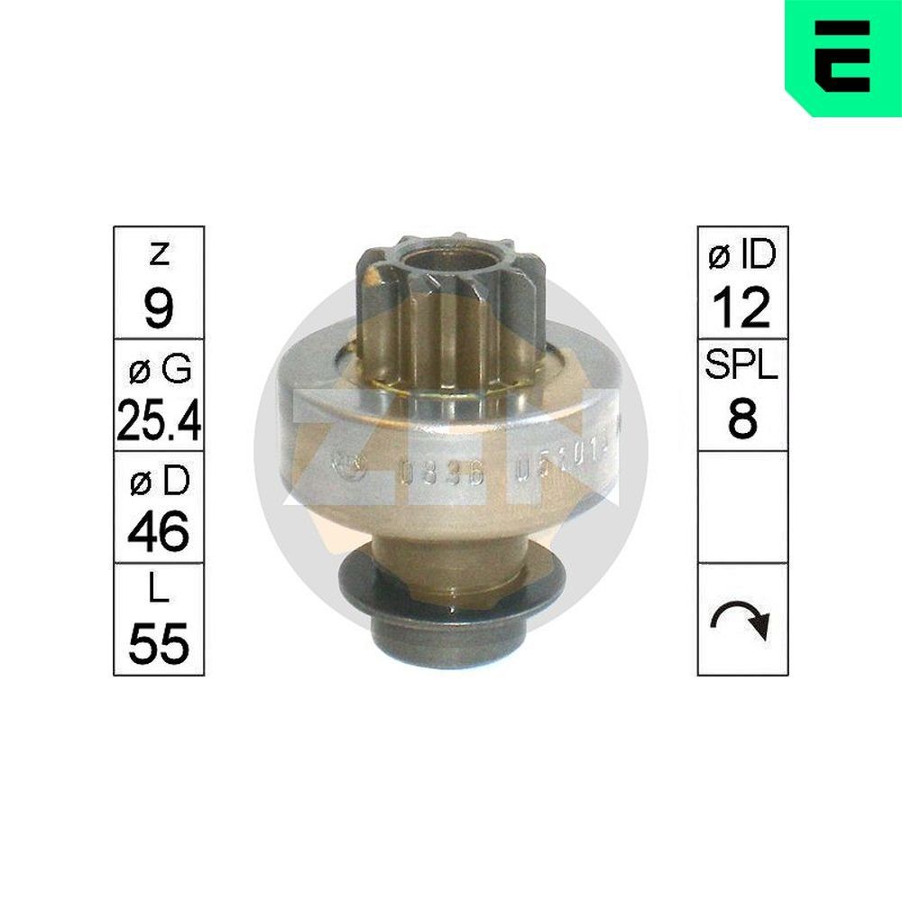 ERA ZN0836 Freewheel Gear, starter CLIO 1.6 (B/CB0D, BB00) 90 PS Petrol 2016