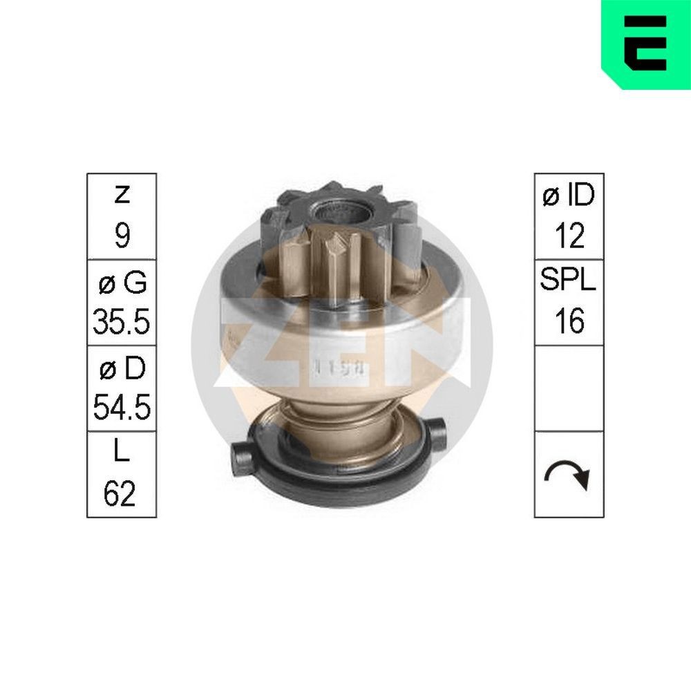 ERA ZN1158 Freewheel Gear, starter Daily 3.0 35C17, 35C17 /P, 35S17, 35S17 /P, 35S17 D 170 PS Diesel 2011