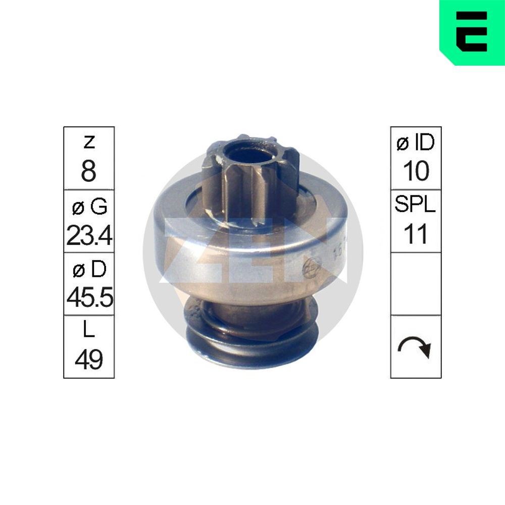 ERA ZN1674 Freewheel Gear, starter MEGANE 1.6 16V 113 PS Petrol 2012