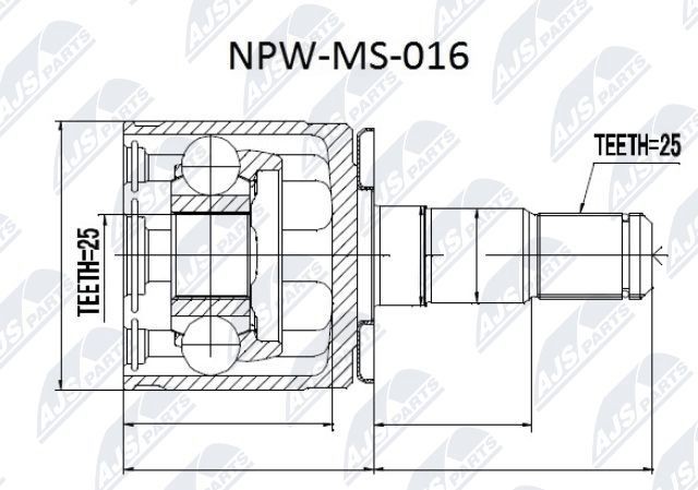 NTY Joint kit, drive shaft Article number: NPW-MS-016 cheaply