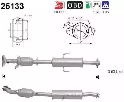 VEGAZ Catalytic converter Article number: MZK-809 cheaply