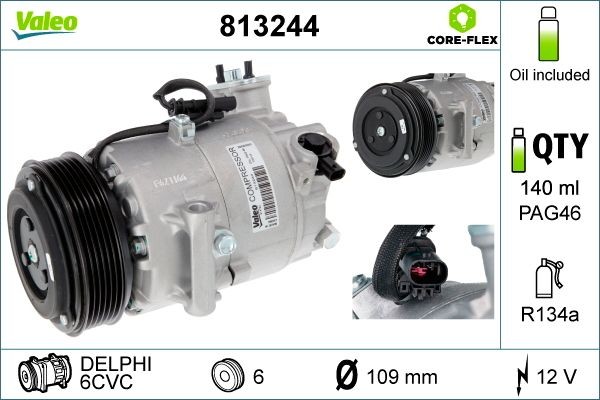 VALEO Air conditioning compressor Article number: 813244 cheaply
