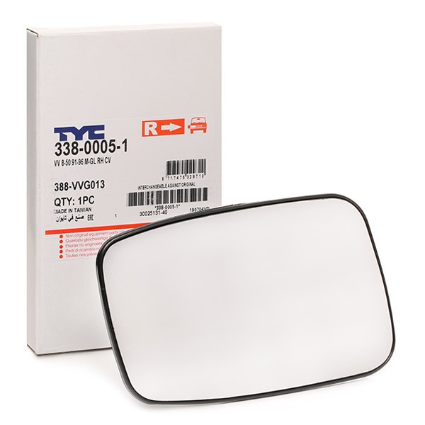 TYC Mirror Glass, outside mirror Article number: 338-0005-1 cheaply