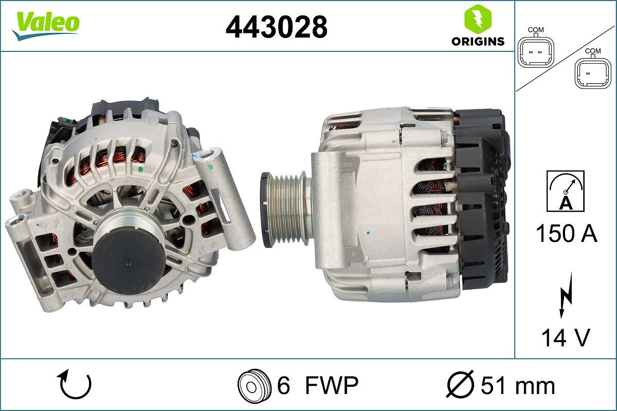 VALEO Alternator Article number: 443028 cheaply