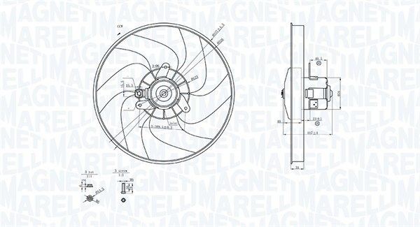MAGNETI MARELLI Ventilátor chladiče Číslo článku: 069422756010 levně