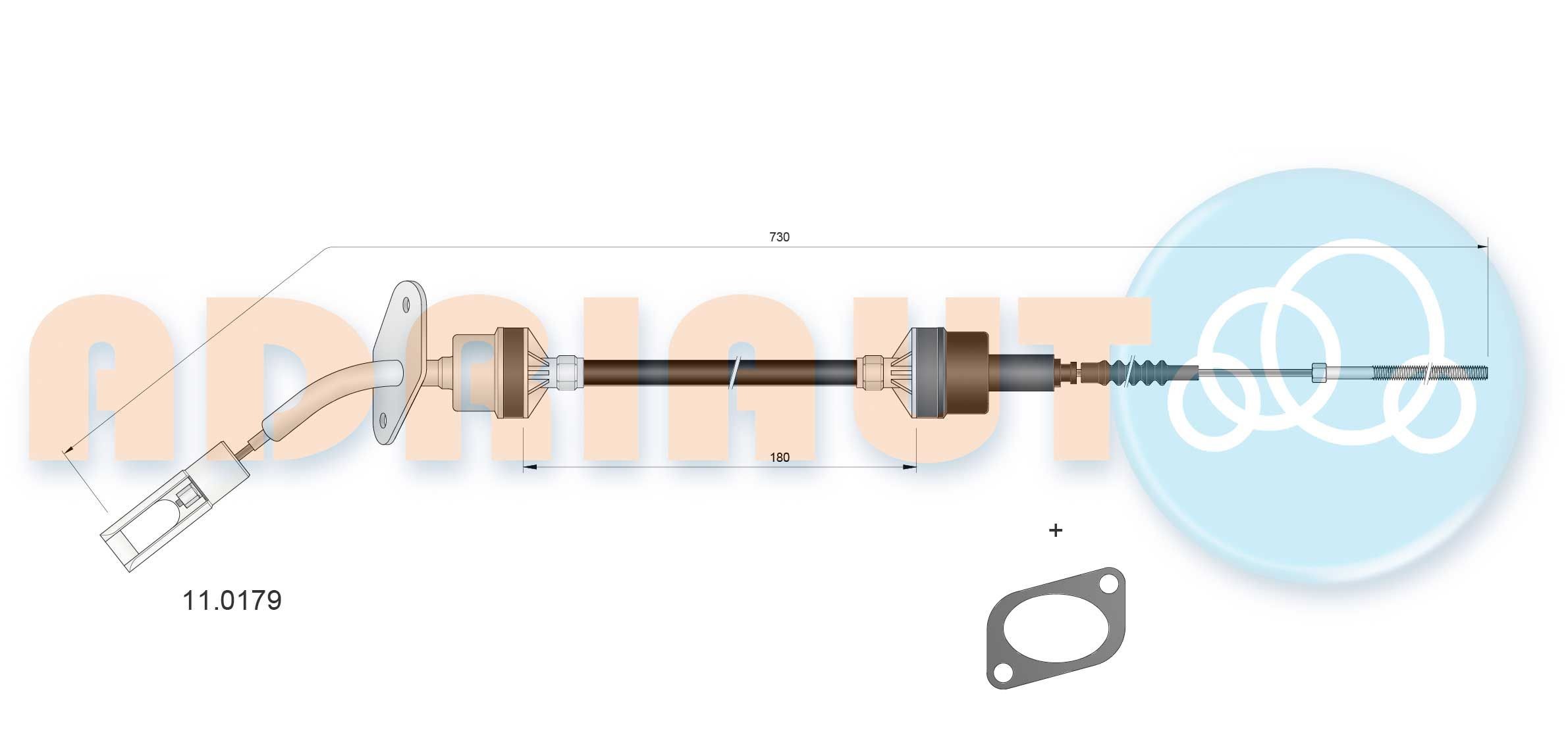 ADRIAUTO Clutch Cable Article number: 11.0179 cheaply