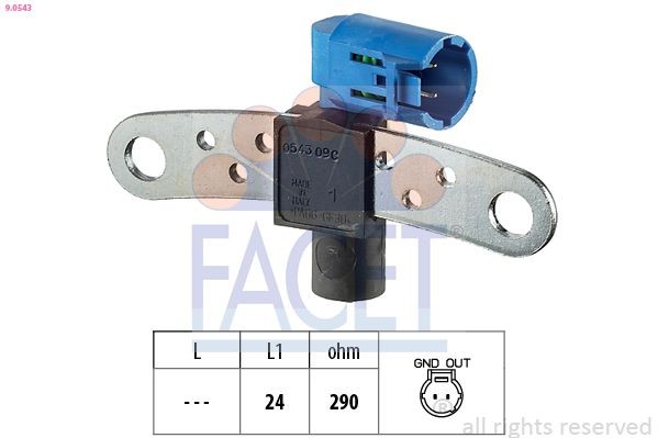 FACET 9.0735 RPM Sensor, automatic transmission MAGENTIS 2.7 V6 193 PS Petrol 2011