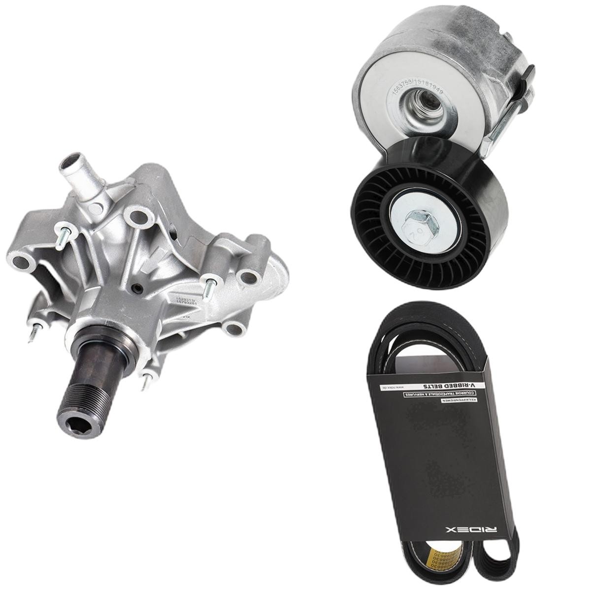 RIDEX Water Pump + V-Ribbed Belt Kit Article number: 4172P0047 cheaply