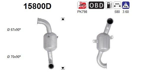 AS Catalytic converter Article number: 15800D cheaply