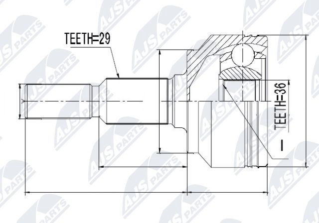 NTY Joint kit, drive shaft Article number: NPZ-CH-012 cheaply