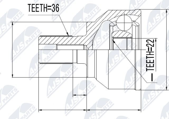 NTY Joint kit, drive shaft Article number: NPZ-MZ-043 cheaply