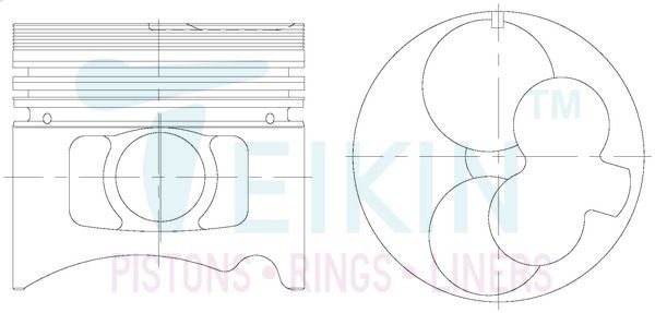 TEIKIN 39159.050 Piston Set MIDI 2.2 D 61 PS Diesel 1996