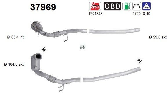 AS Catalytic converter Article number: 37969 cheaply