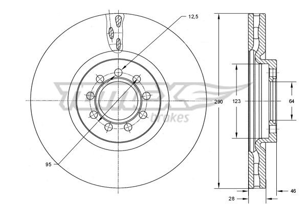 TOMEX brakes Brake disc Article number: TX 73-40 cheaply