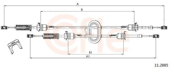 COFLE 92.11.2885 Cable, manual transmission MASTER 2.5 dCi 100 99 PS Diesel 2010