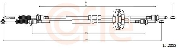 COFLE 92.15.2882 Cable, manual transmission VIVARO 2.0 16V (F7, J7, A07) 120 PS Petrol