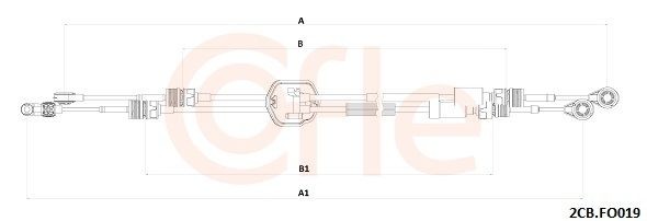 COFLE 92.2CB.FO019 Cable, manual transmission TRANSIT 2.0 EcoBlue 105 PS Diesel