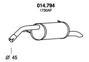 PEDOL Rear silencer Article number: 014.794 cheaply