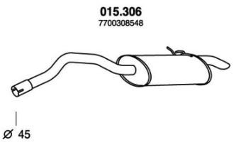 PEDOL Rear silencer Article number: 015.306 cheaply