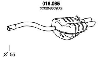 PEDOL Rear silencer Article number: 018.085 cheaply